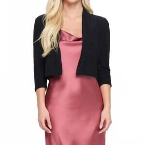 NEW RENEEC. brushed knit cashmere like bolero cardigan in black